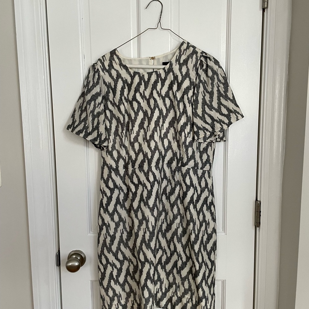 J Crew Silk Flutter Sleeve Dress